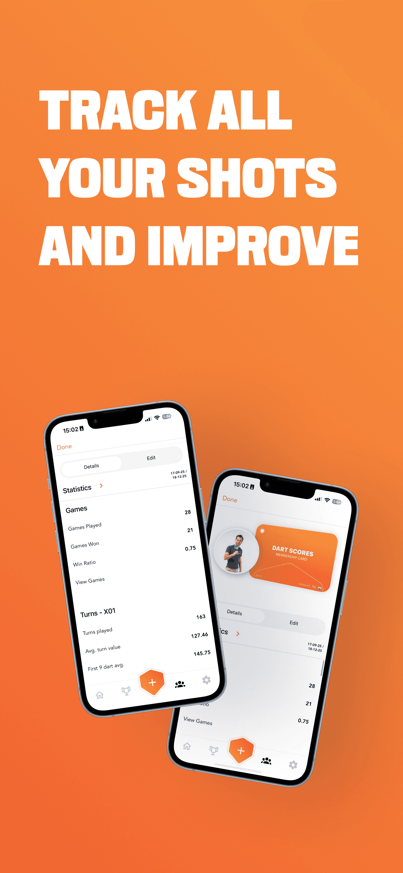 Dart Scores statistics and profile — track all your shots and improve